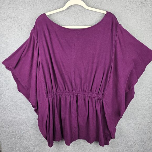 Lane Bryant Top Blouse Tunic Womens 22 24 Comfort Embroidered Flutter Sleeves - Picture 2 of 8